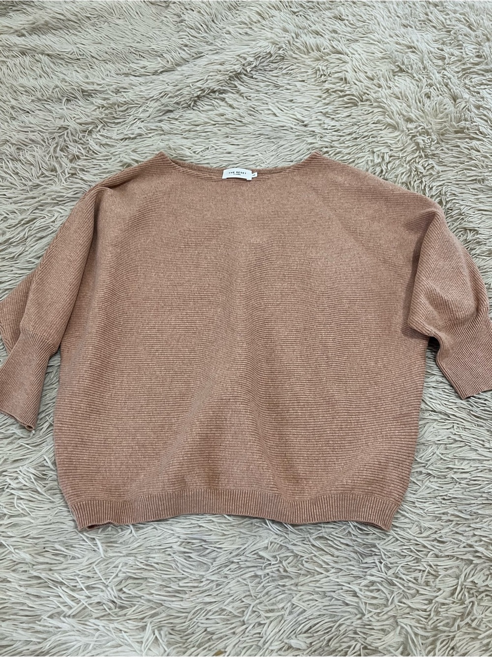 The Reset Mauve-Tan Short Sleeve Crew Sweater